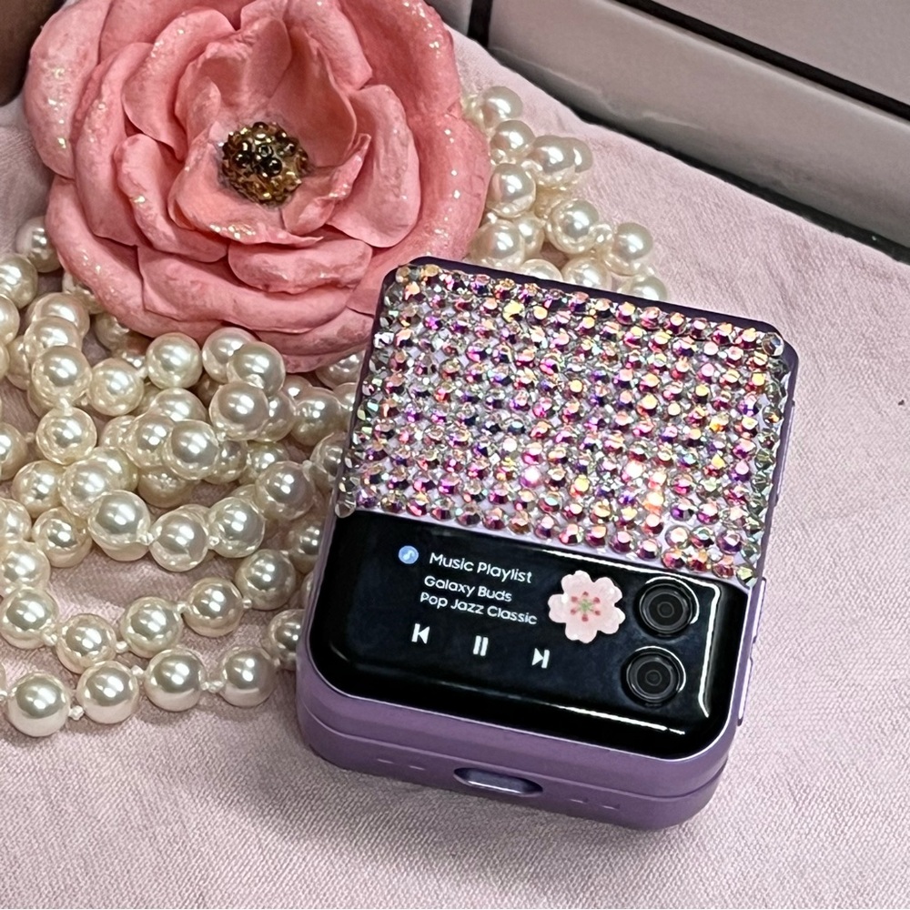 Samsung Galaxy Buds 2/Pro/Live Z Flip 3 Cover Style Case only - Lavender (Bling)